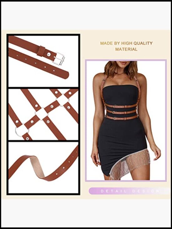 Punk Leather Body Harness Adjustable Goth Rave Festival Fashion Accessory main image 7